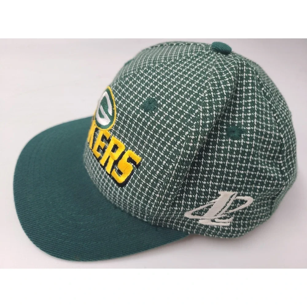 Vintage Youth Green Bay Packers Logo Athletic Pro Line Grid Adjustable Hat Cap‎